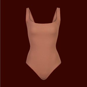 SKIMS Rose Brown Ribbed Bodysuit XL